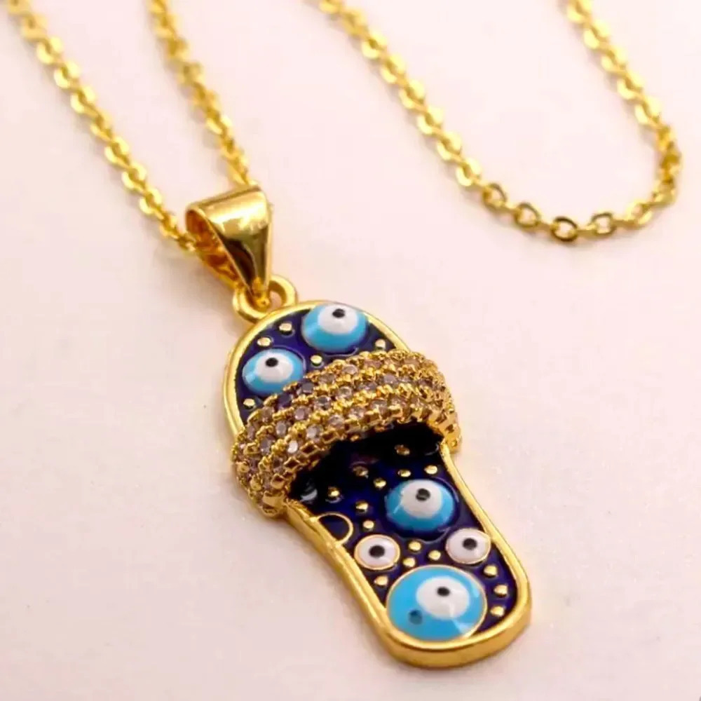 🧿Necklace with lucky charm evil eye pendant🧿